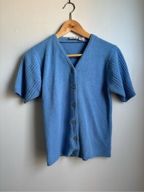 Vintage baby blue knit blouse